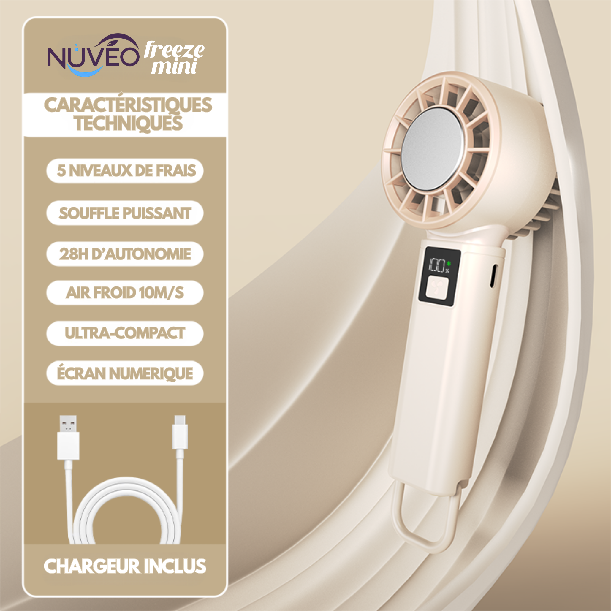 Ventilateur Climatiseur 2 en 1 NUVEO Freeze Mini